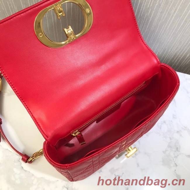 Dior SMALL DIOR CARO BAG Soft Cannage Calfskin M9241 red