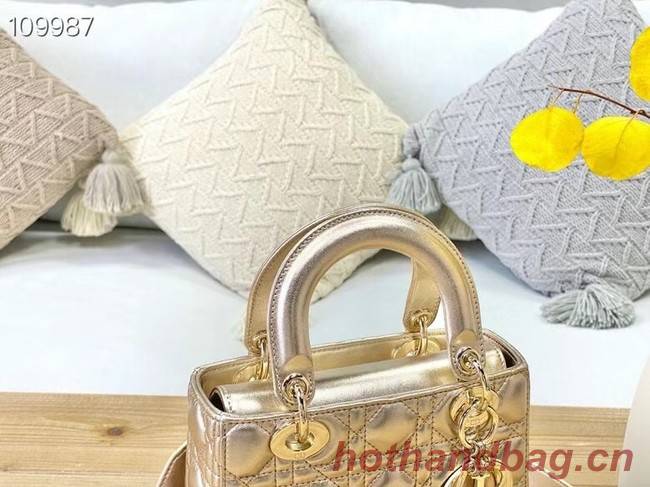 LADY DIOR MY ABCDIOR BAG gold Cannage Lambskin M0538O