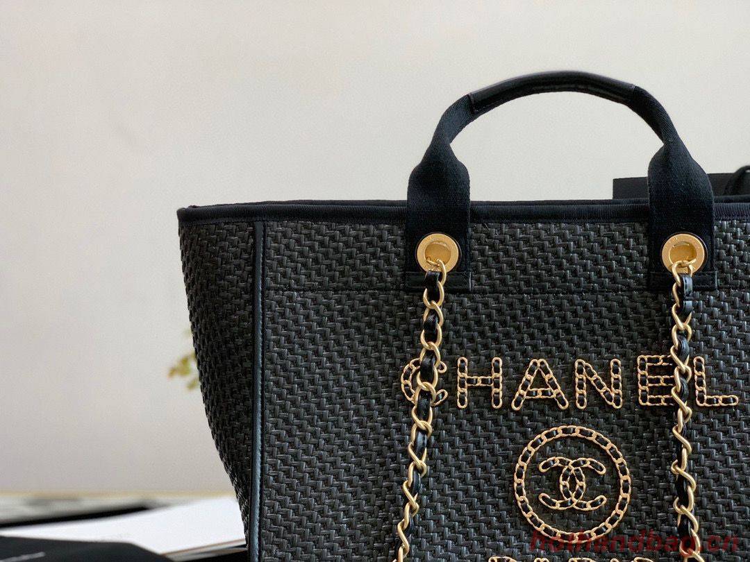 Chanel Large Weave Shopping Bag A66942 Black