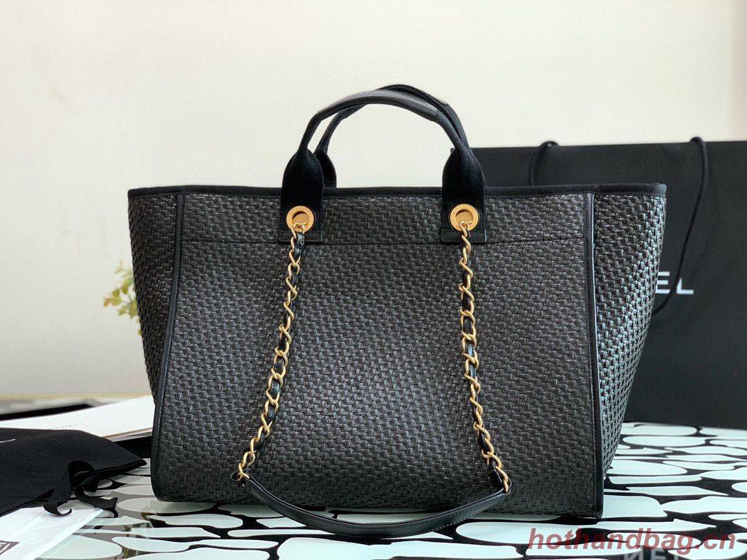 Chanel Large Weave Shopping Bag A66942 Black