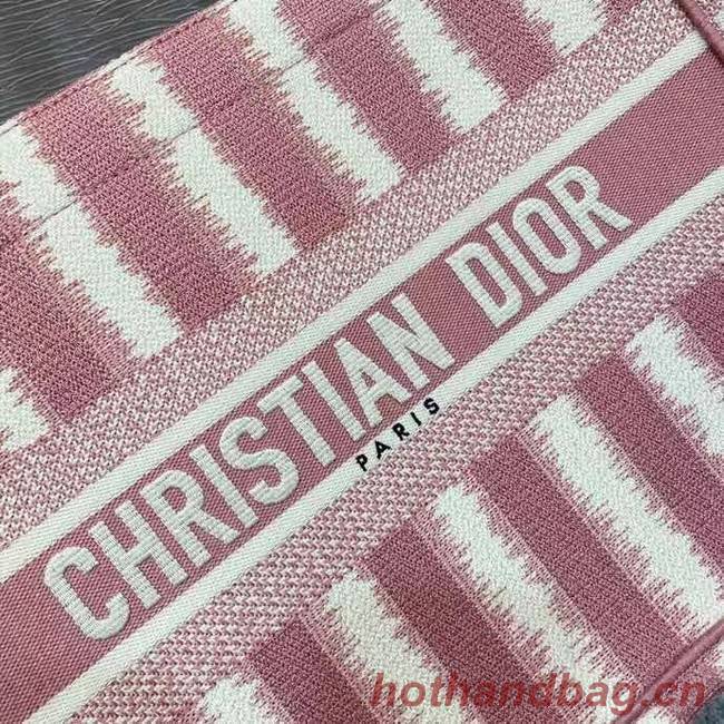 DIOR BOOK TOTE Pink D-Stripes Embroidery M1287