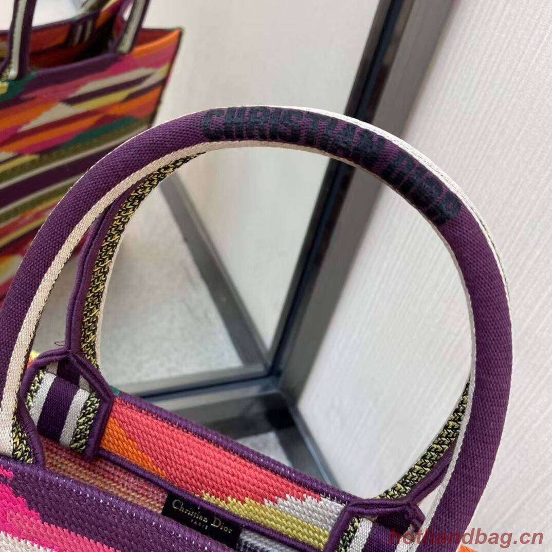 DIOR BOOK TOTE Multicolor D-Stripes Embroidery M1286Z