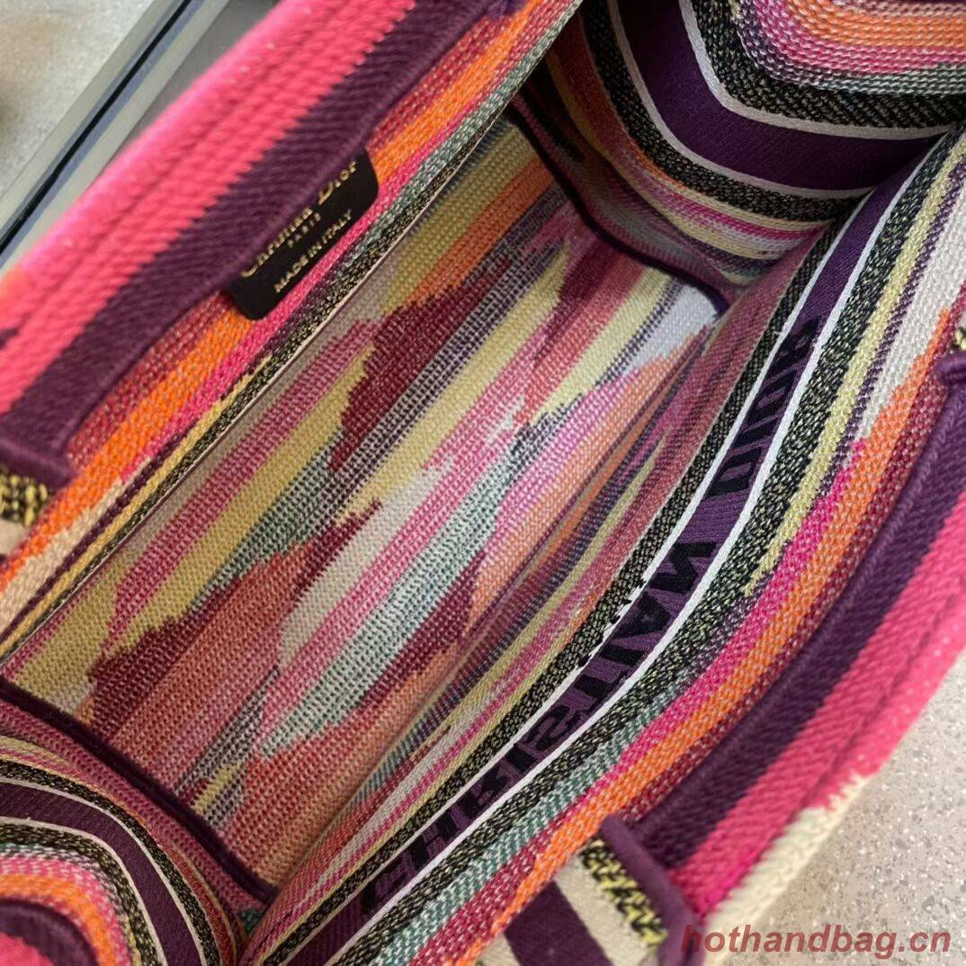 DIOR BOOK TOTE Multicolor D-Stripes Embroidery M1287Z