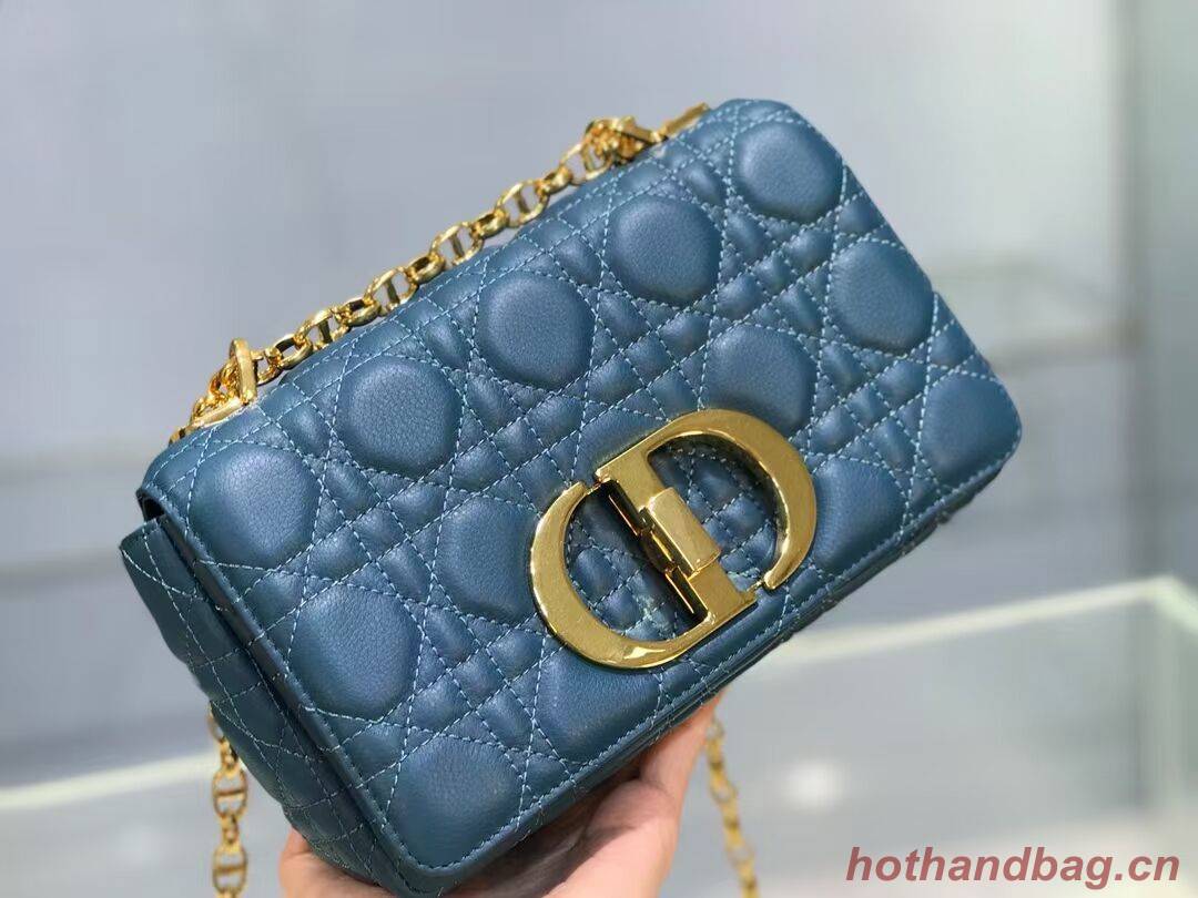 Dior SMALL DIOR CARO BAG Soft Cannage Calfskin M9241 Blue