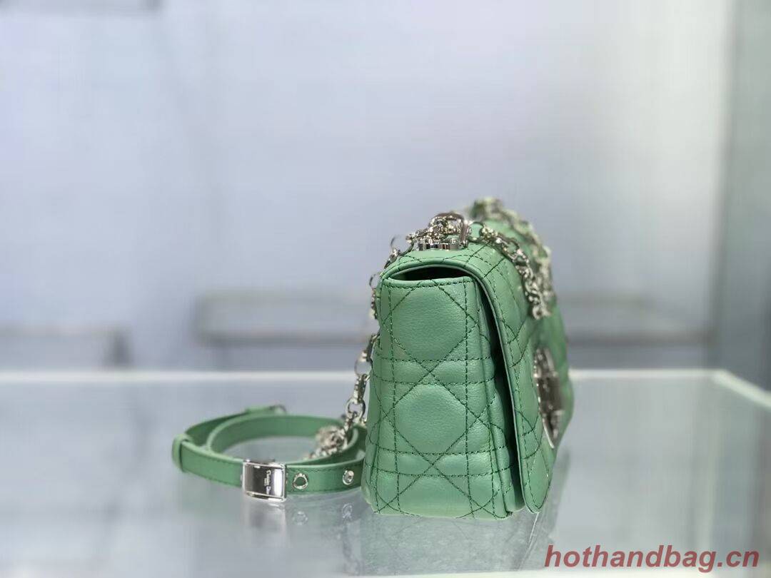 Dior SMALL DIOR CARO BAG Soft Cannage Calfskin M9241 green