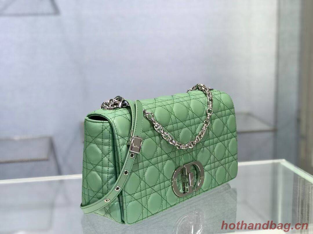 LARGE DIOR CARO BAG Soft Cannage Calfskin M9243U green