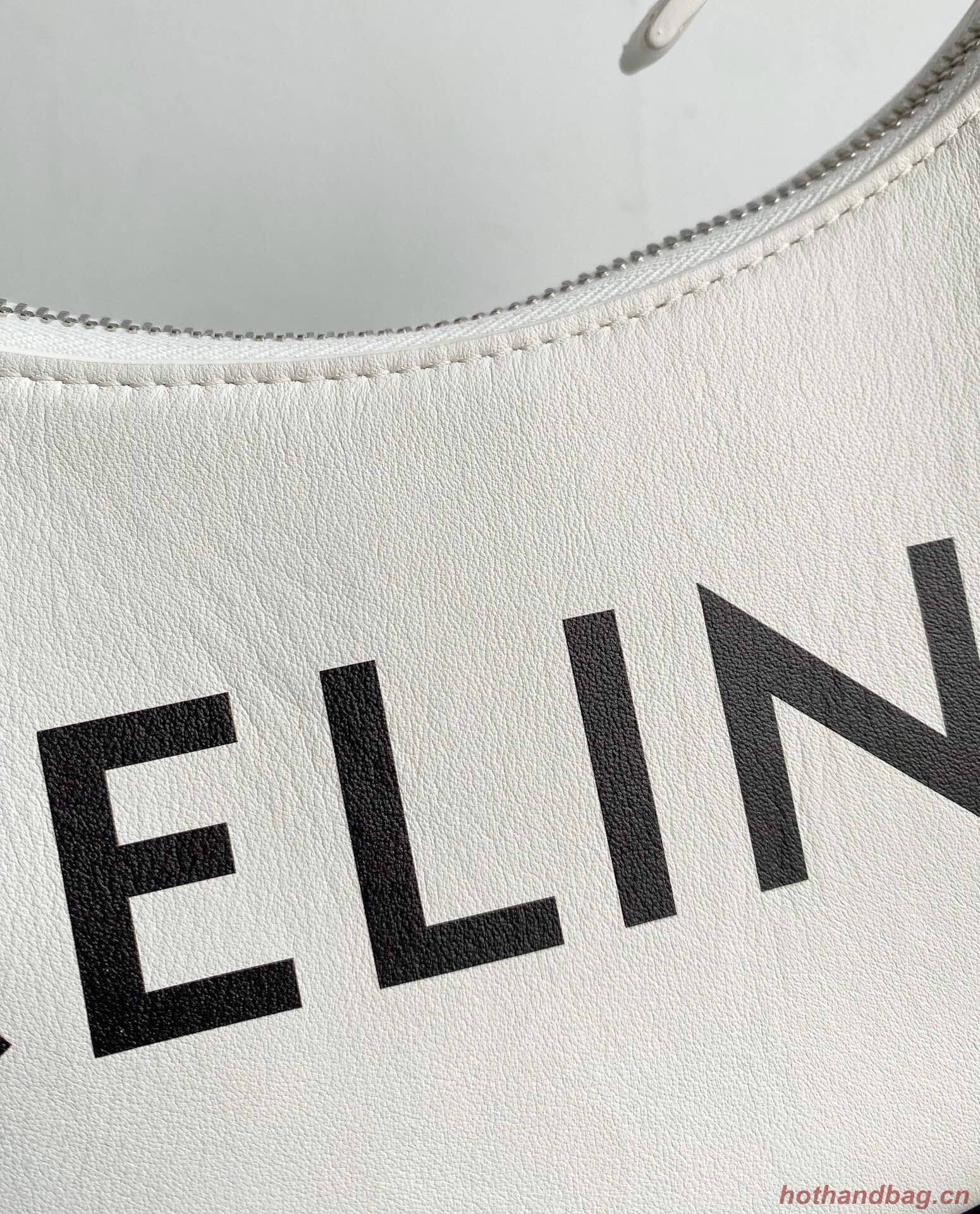 Celine AVA BAG IN TRIOMPHE CANVAS AND CALFSKIN 193952 WHITE