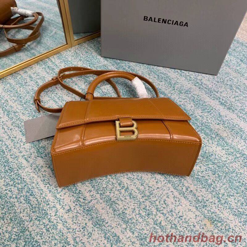 Balenciaga HOURGLASS SMALL TOP HANDLE BAG B108895-1 brown