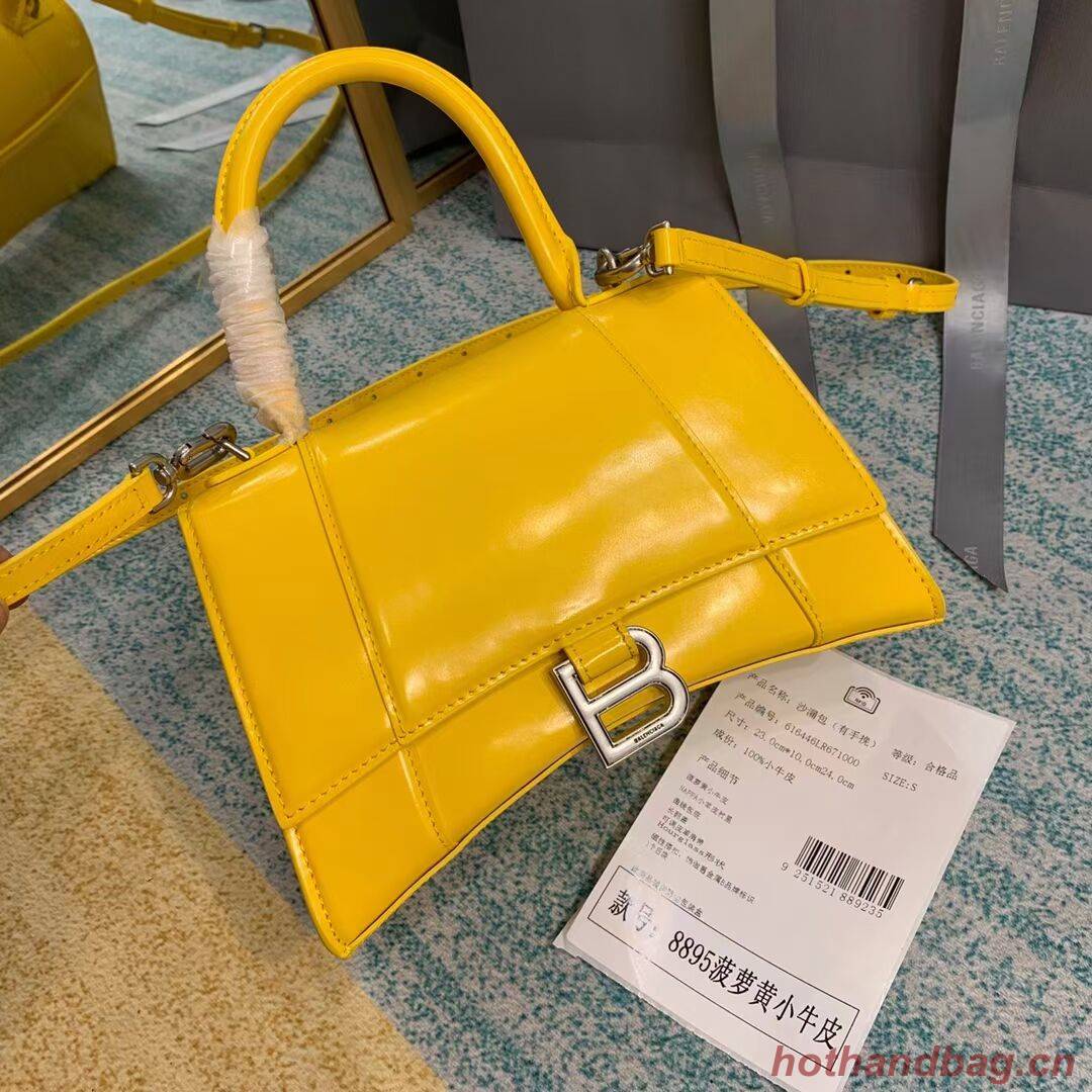 Balenciaga HOURGLASS SMALL TOP HANDLE BAG B108895-1 yellow