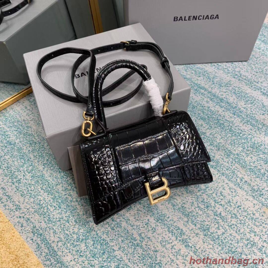 Balenciaga Hourglass XS Top Handle Bag 28331S black