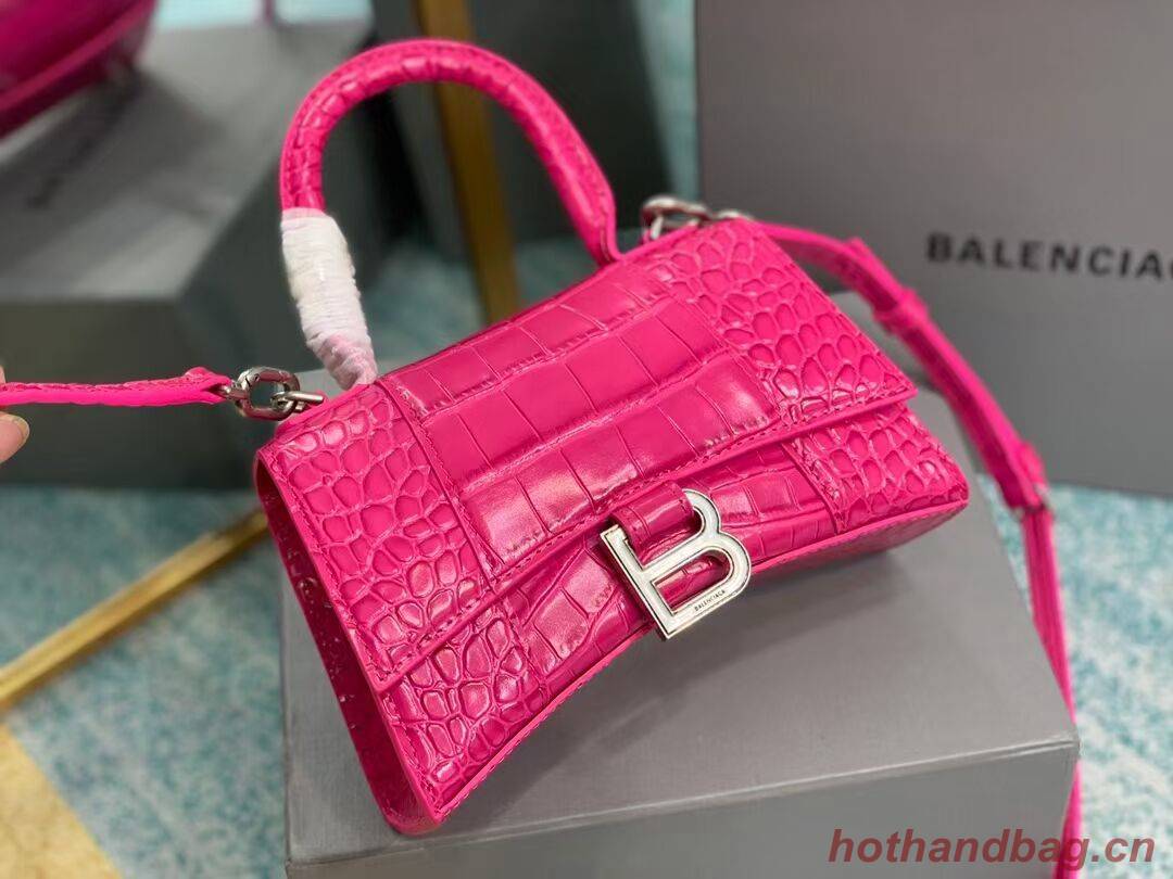 Balenciaga Hourglass XS Top Handle Bag 28331S neon pink