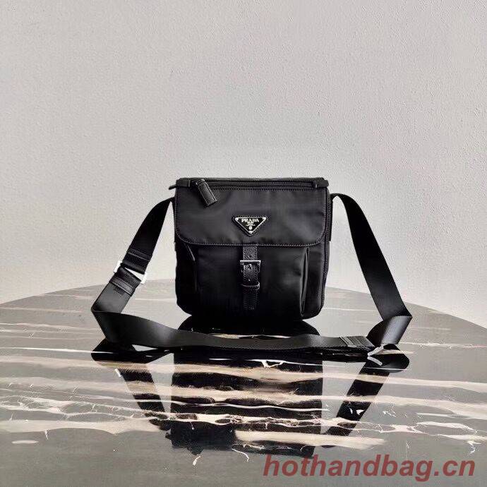 Prada Re-Nylon and Saffiano leather shoulder bag BD8994 black