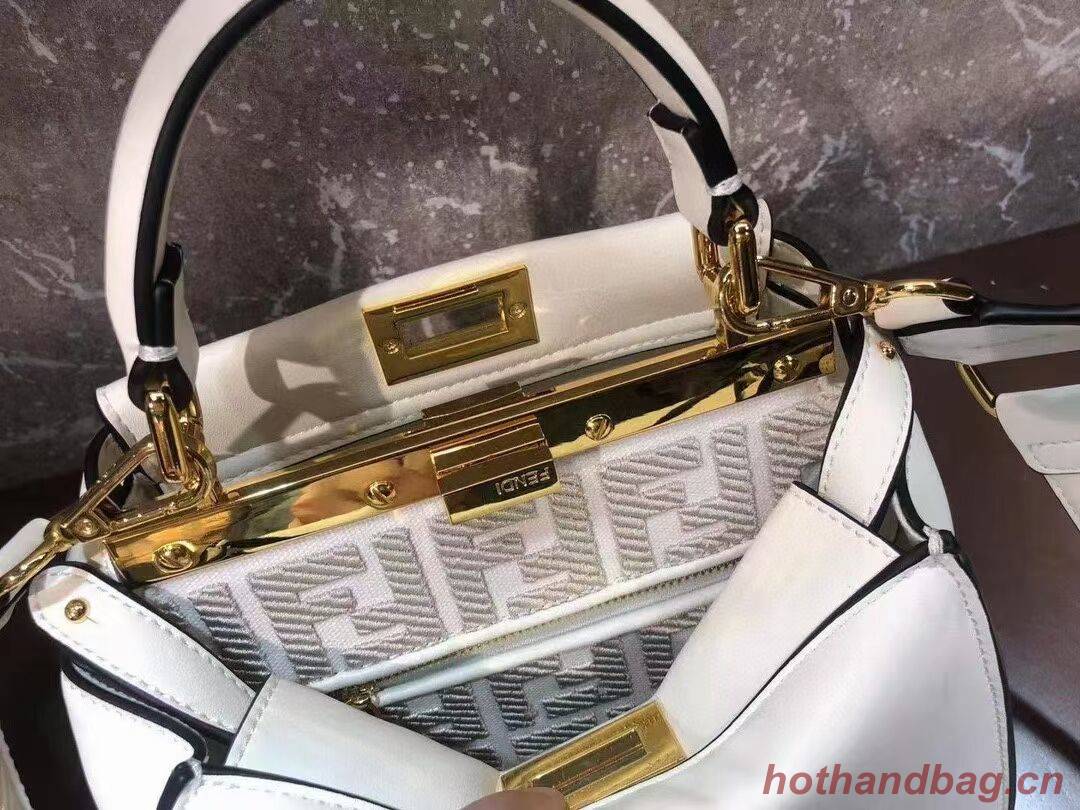 FENDI PEEKABOO ISEEU SMALL leather bag F1615 white