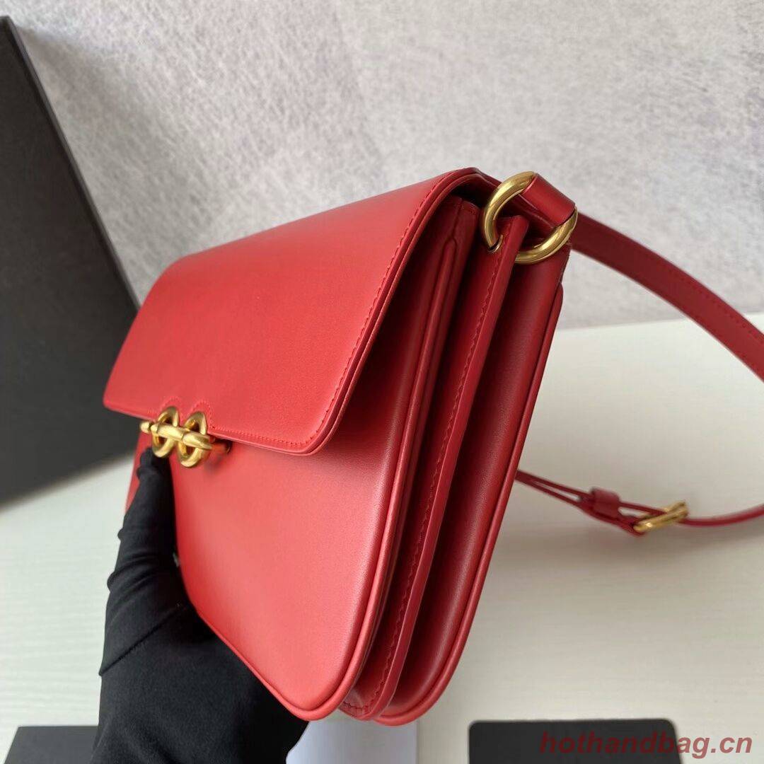 YSL LE MAILLON SATCHEL IN SMOOTH LEATHER 6497952 red