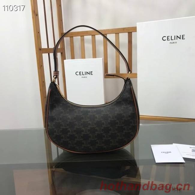 Celine AVA BAG IN TRIOMPHE CANVAS AND CALFSKIN 193952 black