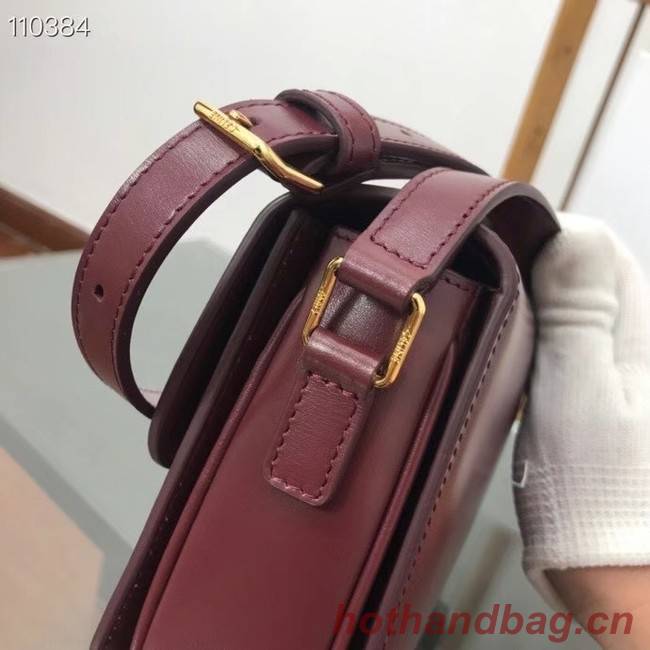 Celine TEEN TRIOMPHE BAG IN SHINY CALFSKIN MINERAL 188423 Burgundy