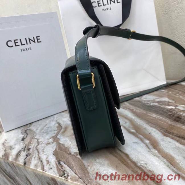 Celine TEEN TRIOMPHE BAG IN SHINY CALFSKIN MINERAL 188423 blackish green