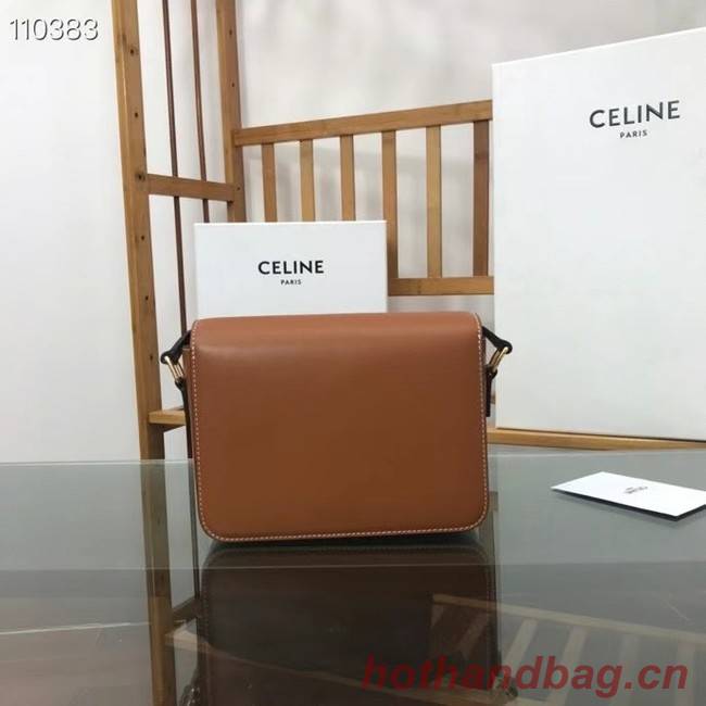 Celine TEEN TRIOMPHE BAG IN SHINY CALFSKIN MINERAL 188423 brown