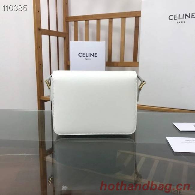 Celine TEEN TRIOMPHE BAG IN SHINY CALFSKIN MINERAL 188423 white