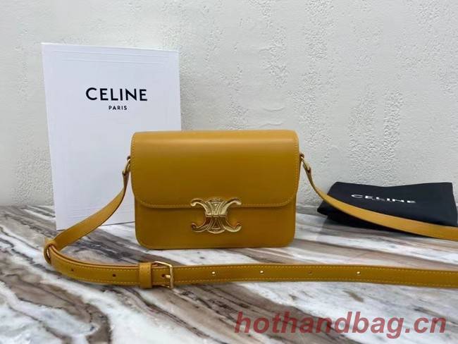 Celine TEEN TRIOMPHE BAG IN SHINY CALFSKIN MINERAL 188423 yellow