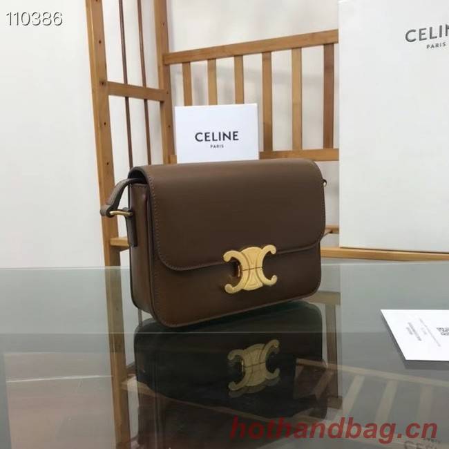 Celine TEEN TRIOMPHE BAG IN SHINY CALFSKIN MINERAL 188423 Khaki