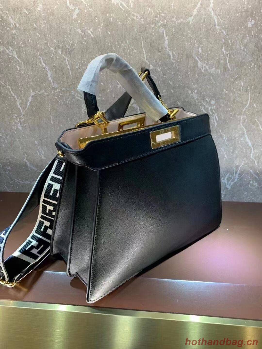 FENDI PEEKABOO ISEEU Medium Original Leather Bag F1688 Black