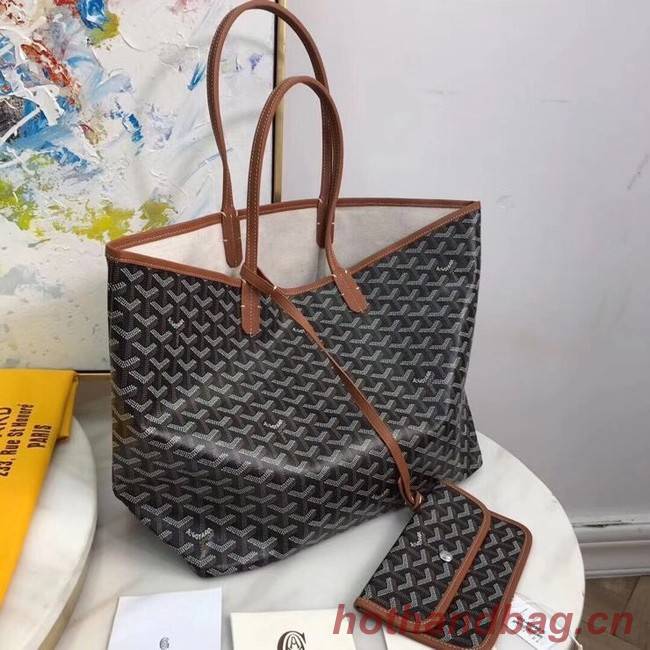 Goyard Calfskin Leather Tote Bag 20207 black&brown