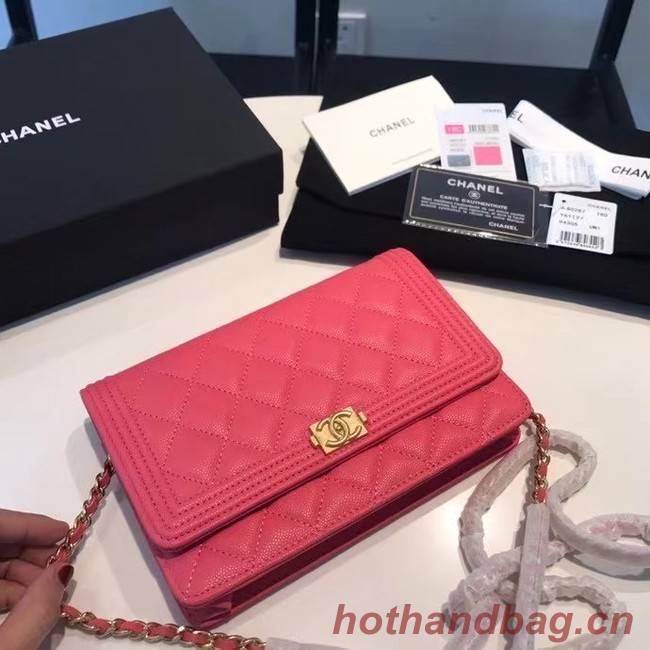 BOY CHANEL Original Wallet on Chain A80287 rose