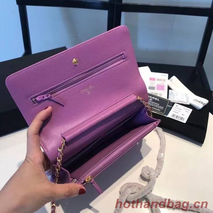 BOY CHANEL Original Wallet on Chain A80287 violet