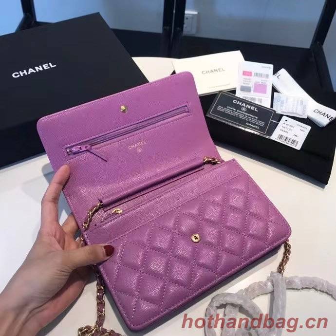 BOY CHANEL Original Wallet on Chain A80287 violet