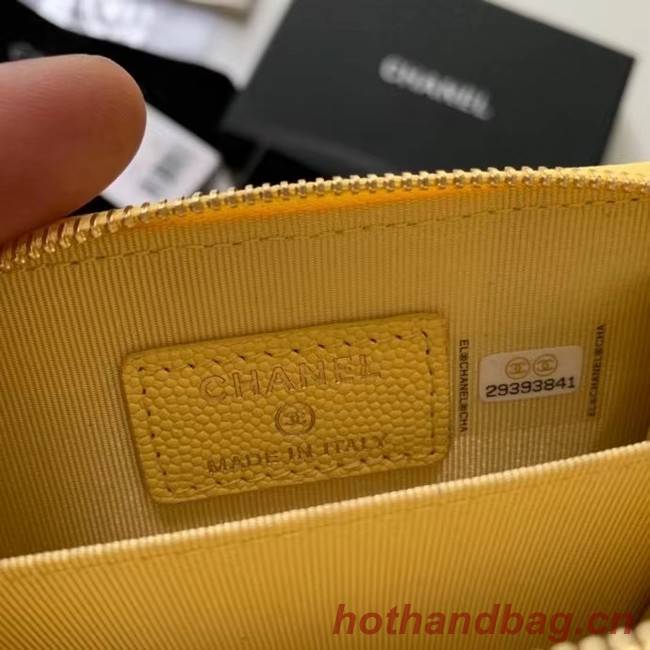 Chanel card holder Calfskin AP1650 yellow