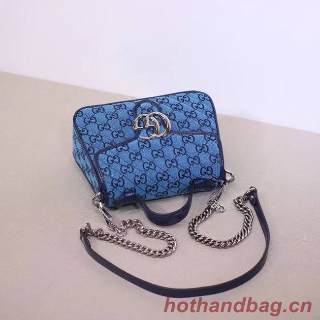 Gucci GG Marmont Multicolor mini top handle bag 583571 blue