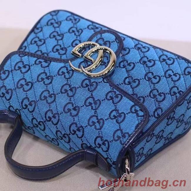 Gucci GG Marmont Multicolor mini top handle bag 583571 blue