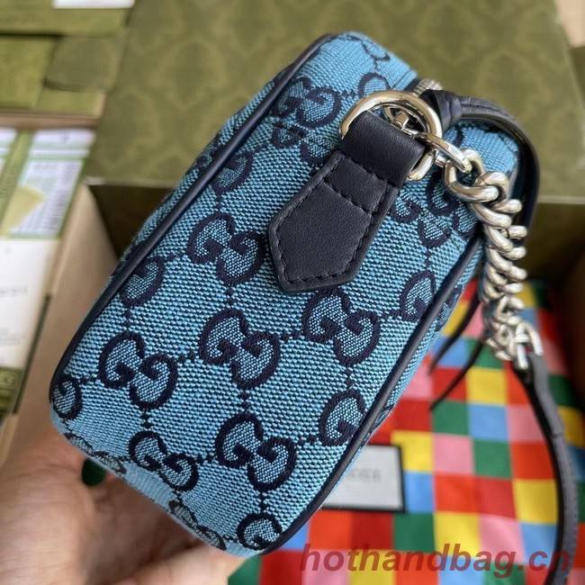 Gucci GG Marmont Multicolor small shoulder bag 447632 blue