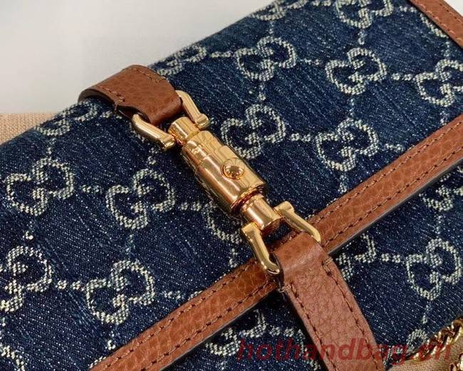 Gucci Jackie 1961 chain wallet denim 652681 blue