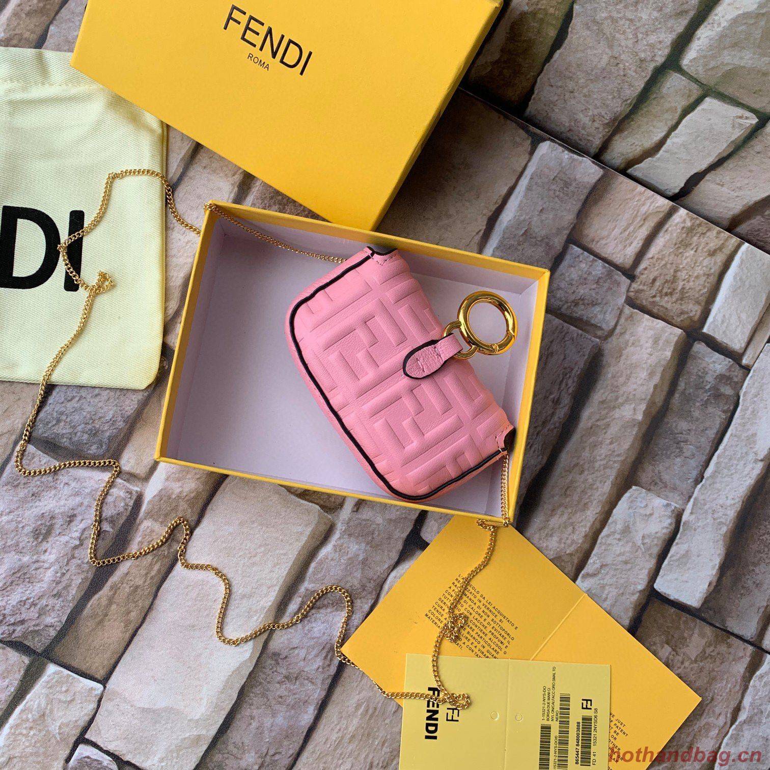 FENDI NANO BAGUETTE CHARM nappa leather 7AR844 Pink