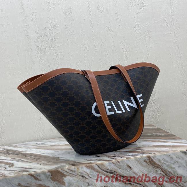 Celine MEDIUM COUFFIN BAG IN TRIOMPHE CANVAS CELINE PRINT 196262 black