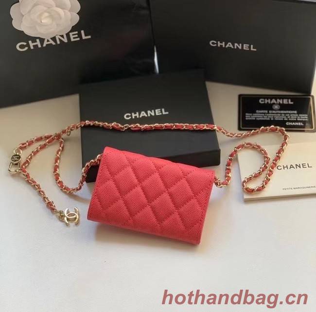 Chanel Original Grained Calfskin Pocket 81081 red