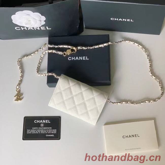 Chanel  Original Grained Calfskin Pocket  81081 white