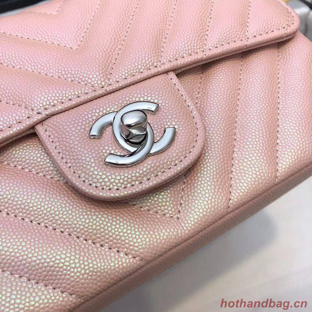 Chanel 2.55 Series Flap Bag Leather Rose gold A1116CF Silver