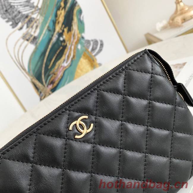 Chanel Grained Calfskin Clutch Bag 81050 black