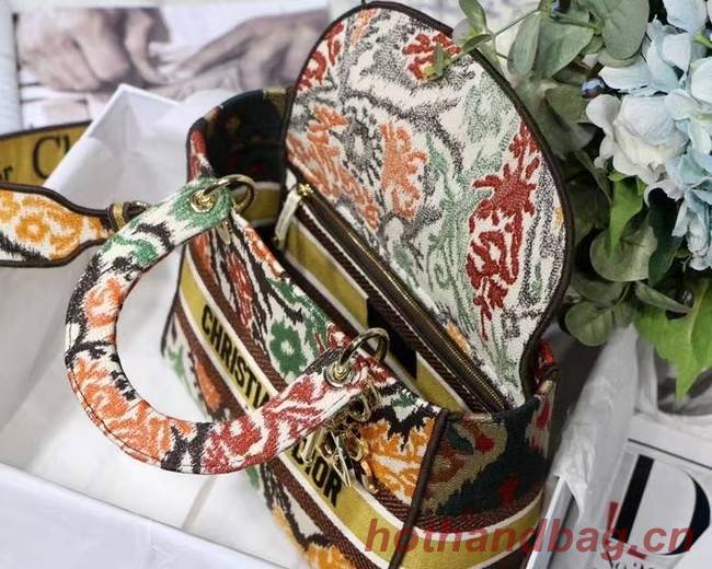 MEDIUM LADY D-LITE BAG M0565O Yellow Multicolor Dior Paisley Embroidery