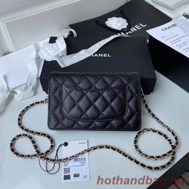 CHANEL mini wallet on chain AP2136 black