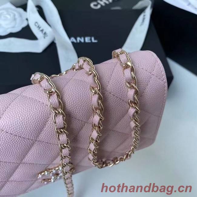 CHANEL mini wallet on chain AP2136 pink