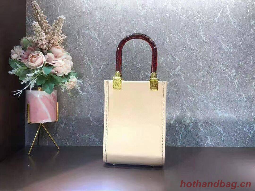 FENDI MINI SUNSHINE SHOPPER leather mini-bag 8BS051ABV Beige