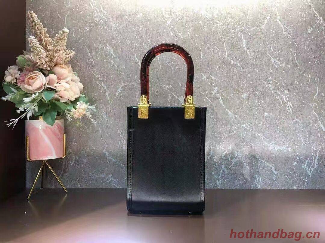 FENDI MINI SUNSHINE SHOPPER leather mini-bag 8BS051ABV black