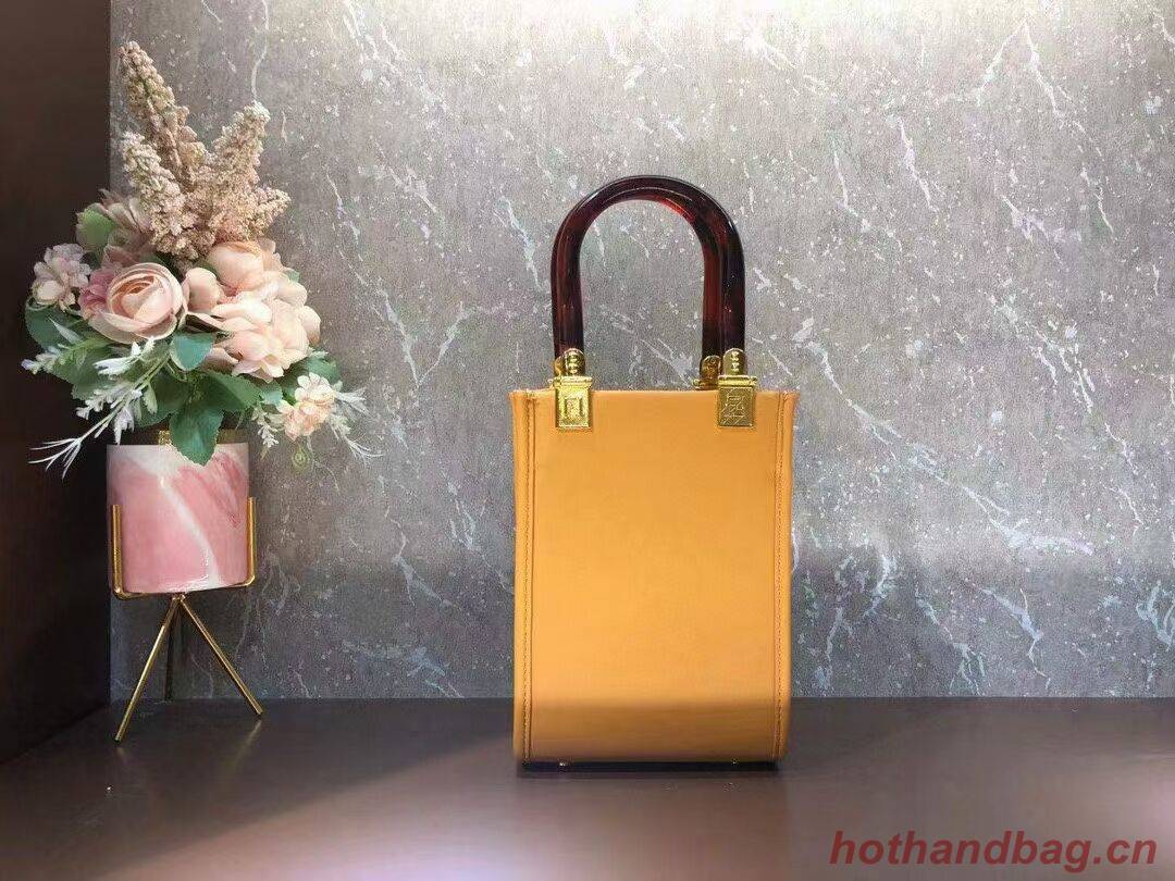 FENDI MINI SUNSHINE SHOPPER leather mini-bag 8BS051ABV orange