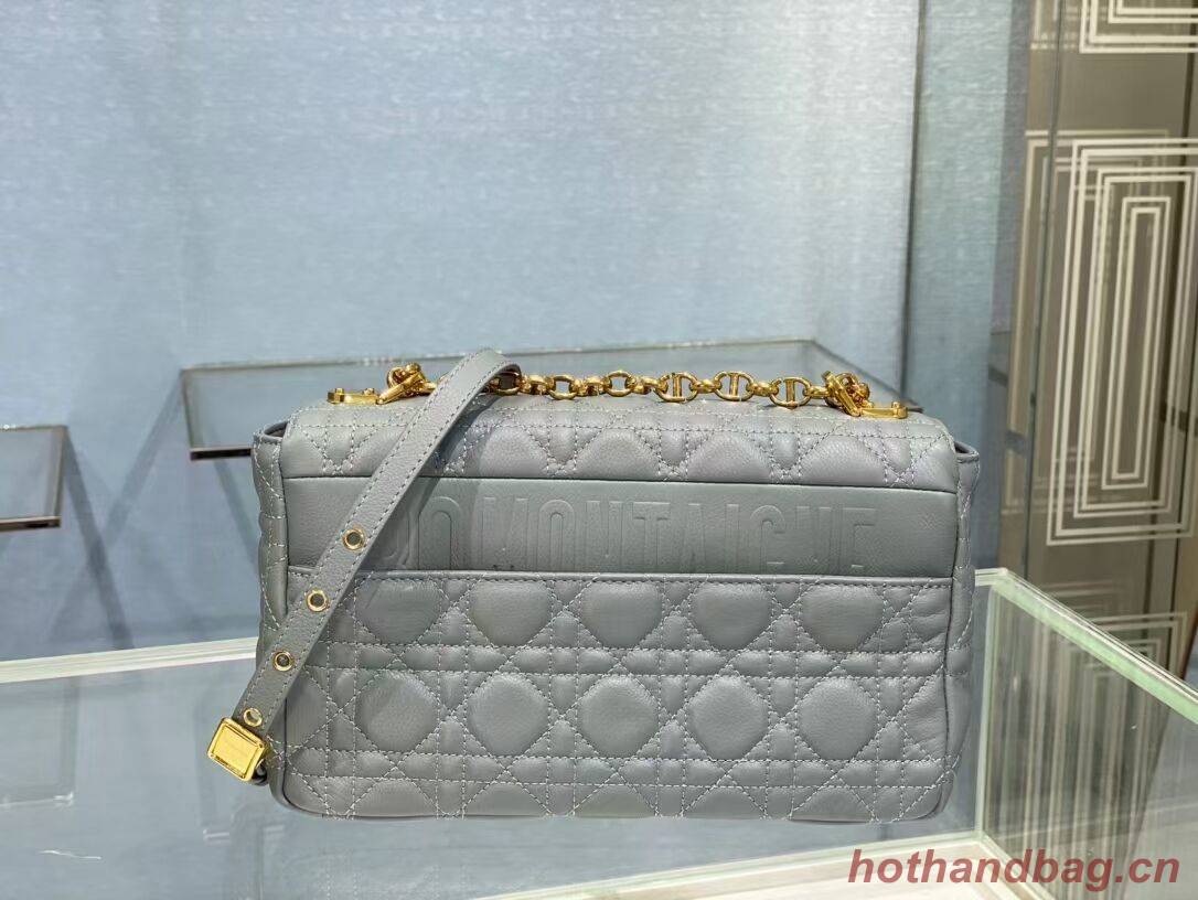 MEDIUM DIOR CARO BAG Soft Cannage Calfskin M9242 grey