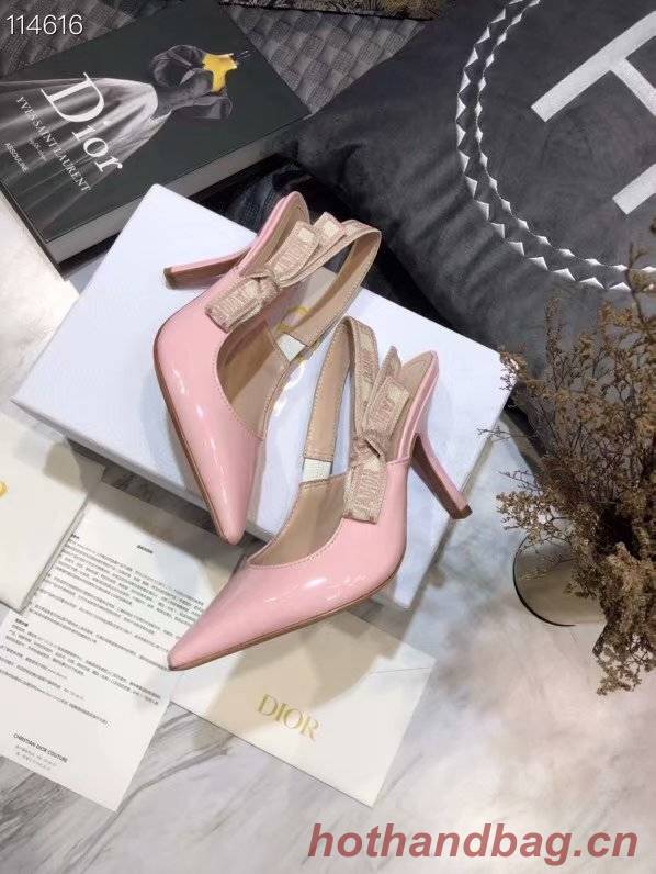 JADIOR SLINGBACK PUMP Patent Calfskin Dior770DJ-1 10 cm heel