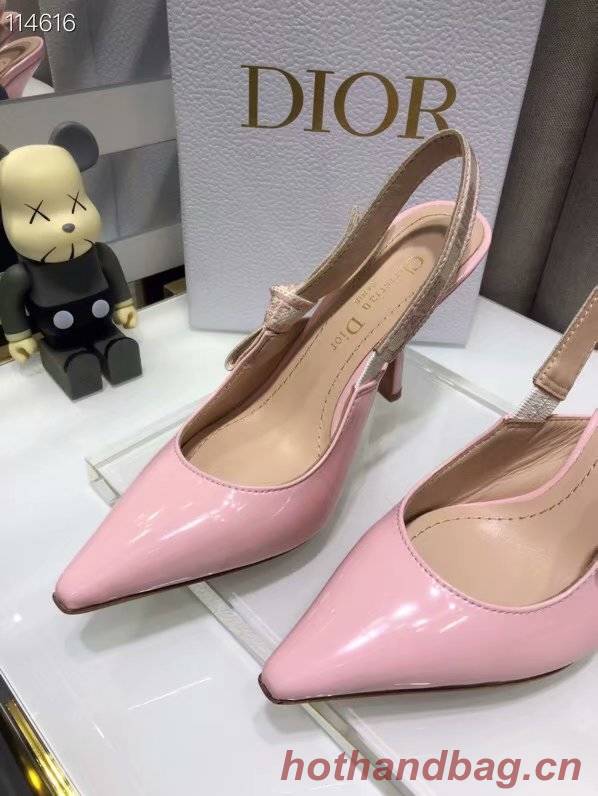 JADIOR SLINGBACK PUMP Patent Calfskin Dior770DJ-1 10 cm heel